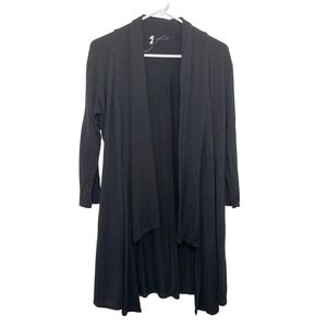 Prospect Blvd Cardigan Black Open Longline Jersey Womens Medium M Duster Layer
